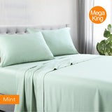 1200TC Hotel Quality Soft Cotton Rich Sheet Sets Pillowcases Silky Touch All Size Mint
