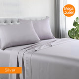 1200TC Hotel Quality Soft Cotton Rich Sheet Sets Pillowcases Silky Touch All Size Silver
