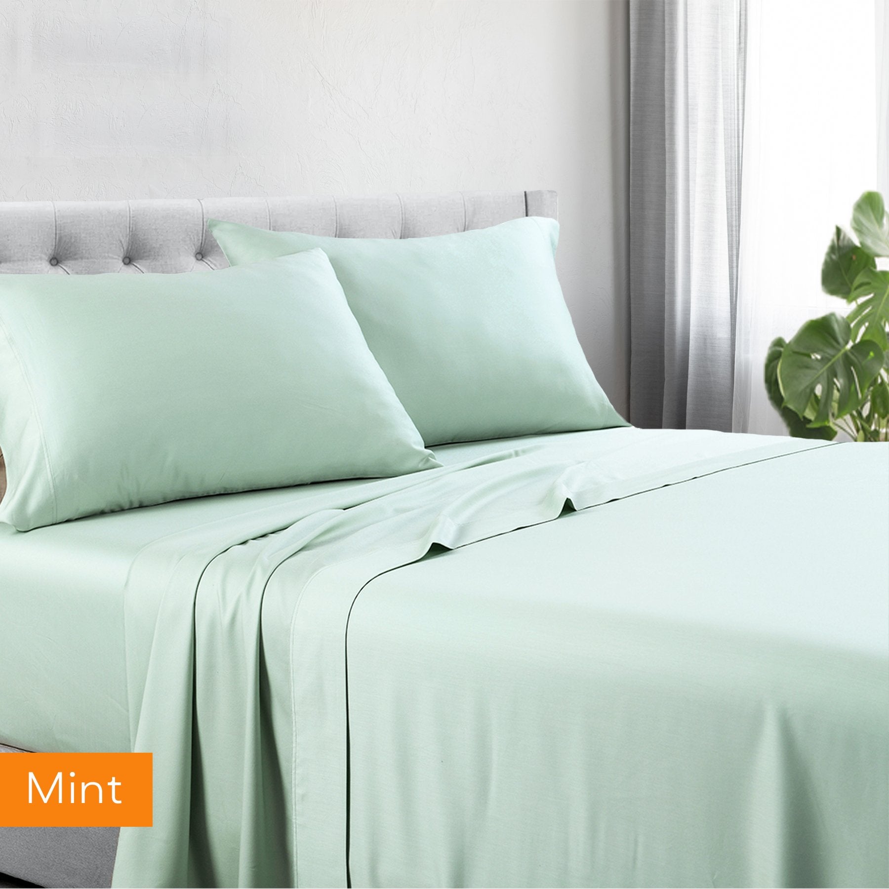 1200TC Hotel Quality Soft Cotton Rich Sheet Sets Pillowcases Silky Touch All Size Mint