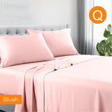 1200TC Hotel Quality Soft Cotton Rich Sheet Sets Pillowcases Silky Touch All Size Blush