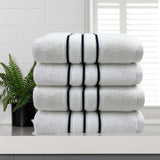 Amor Dobby Stripe Bath Towel 4 PCS Soft 650gsm Premium Cotton