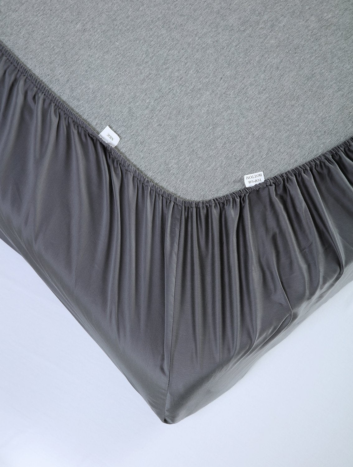 400 Thread Count Bamboo Cotton 1 Fitted Sheet with 2 Pillowcases Charcoal