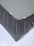 400 Thread Count Bamboo Cotton 1 Fitted Sheet with 2 Pillowcases Charcoal