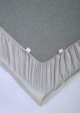 400 Thread Count Bamboo Cotton 1 Fitted Sheet with 2 Pillowcases Silver