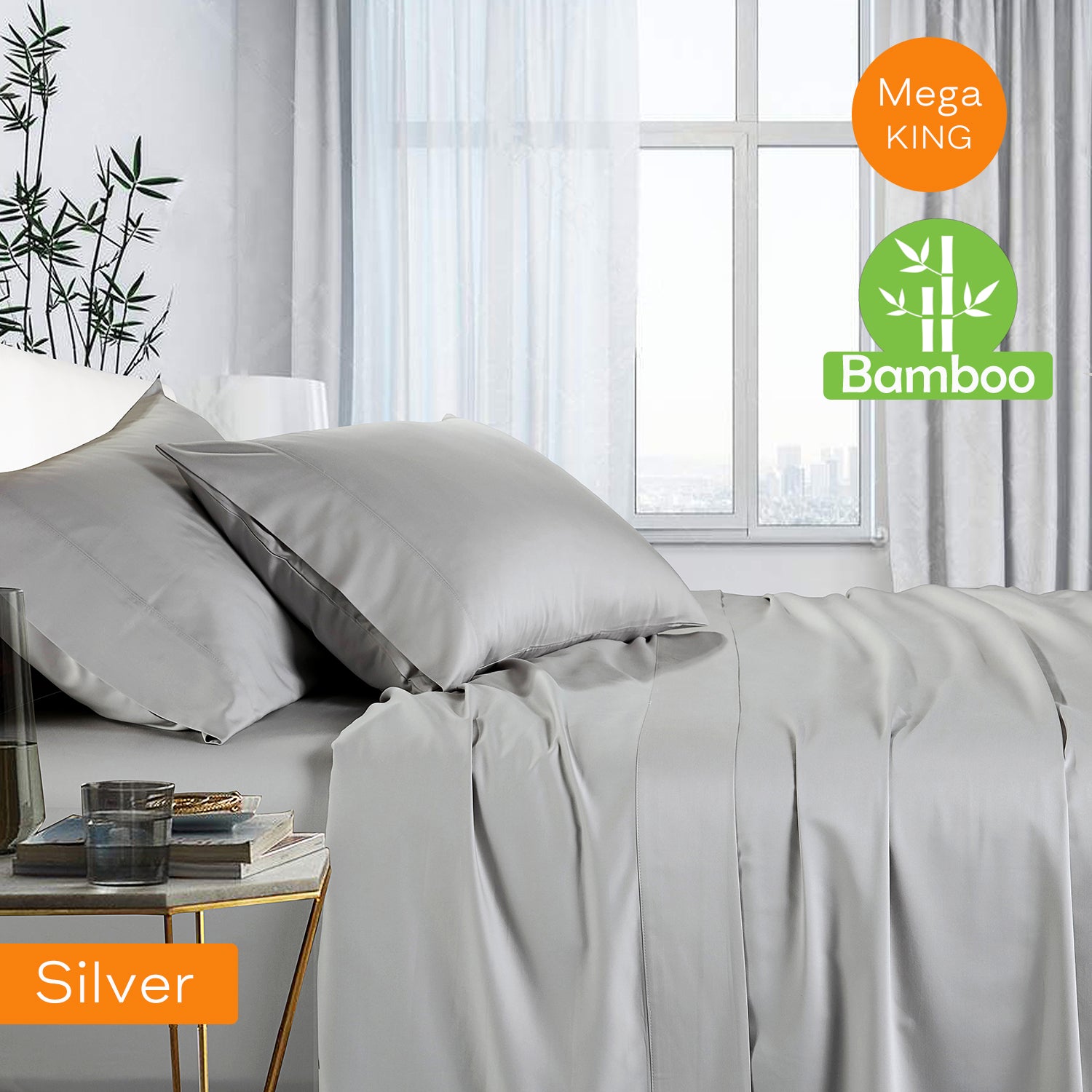 1000TC Luxurious Bamboo Cotton Sheet Sets Fitted Flat Sheet Pillowcases All Size