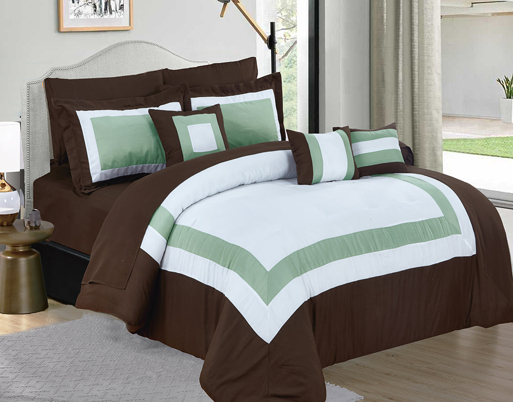Home Fashion 10 Piece Soft Bed Comforter and Sheet Sets Bedspread Cushions Pillowcase Set