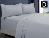 Amor 1000TC Premium 100% Egyptian Cotton 1 Fitted Sheet 2 Pillowcases Sets Silver
