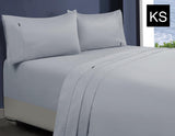 Amor 1000TC Premium 100% Egyptian Cotton 1 Fitted Sheet 2 Pillowcases Sets Silver