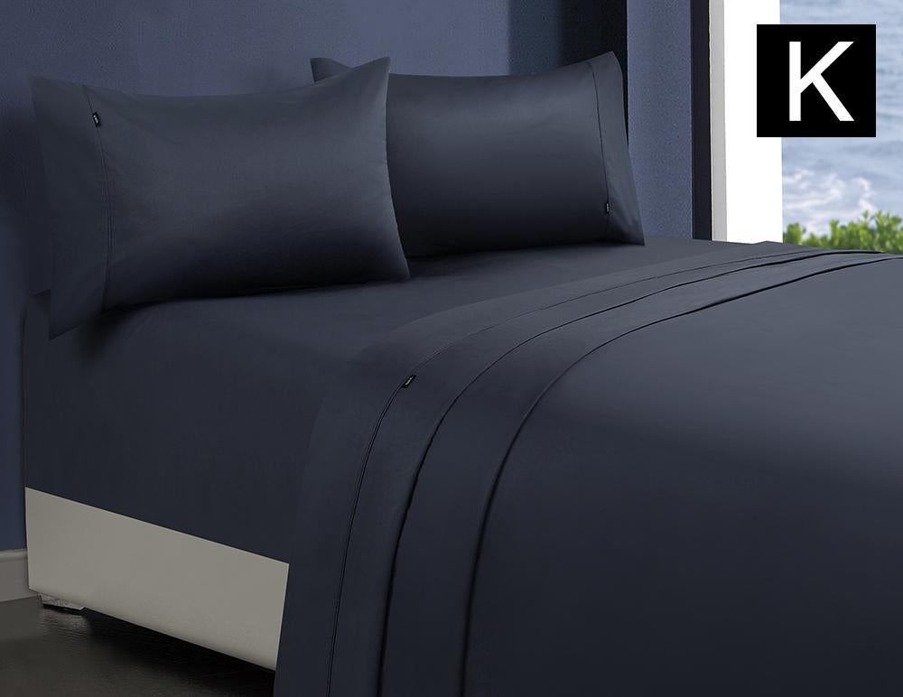 Amor 1000TC Premium 100% Egyptian Cotton 1 Fitted Sheet 2 Pillowcases Sets Charcoal