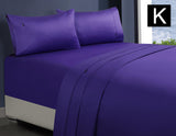 1000TC 100% Premium Egyptian Cotton Sheet Sets Fitted Flat Sheet Pillowcases All Size Violet