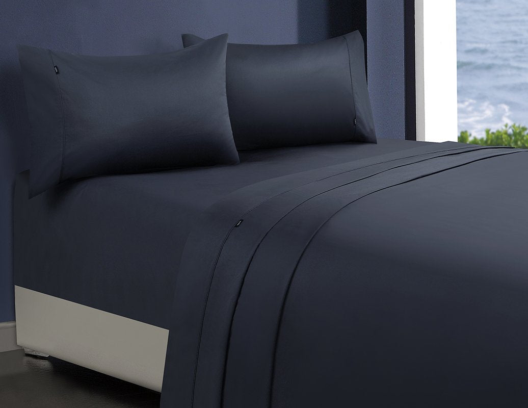 Amor 1000TC Premium 100% Egyptian Cotton 1 Fitted Sheet 2 Pillowcases Sets Charcoal