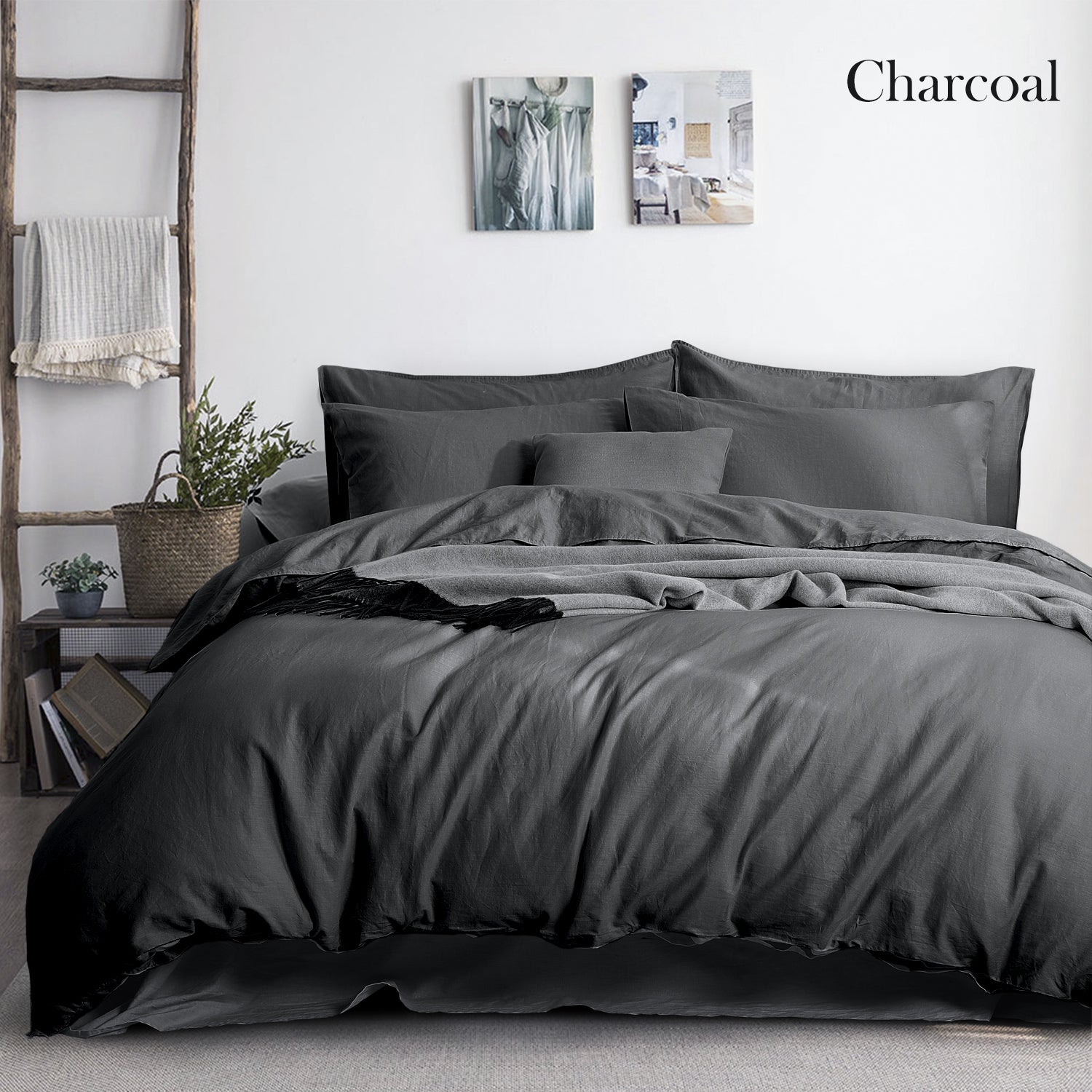 Luxurious Linen Cotton Quilt Cover Set Queen King