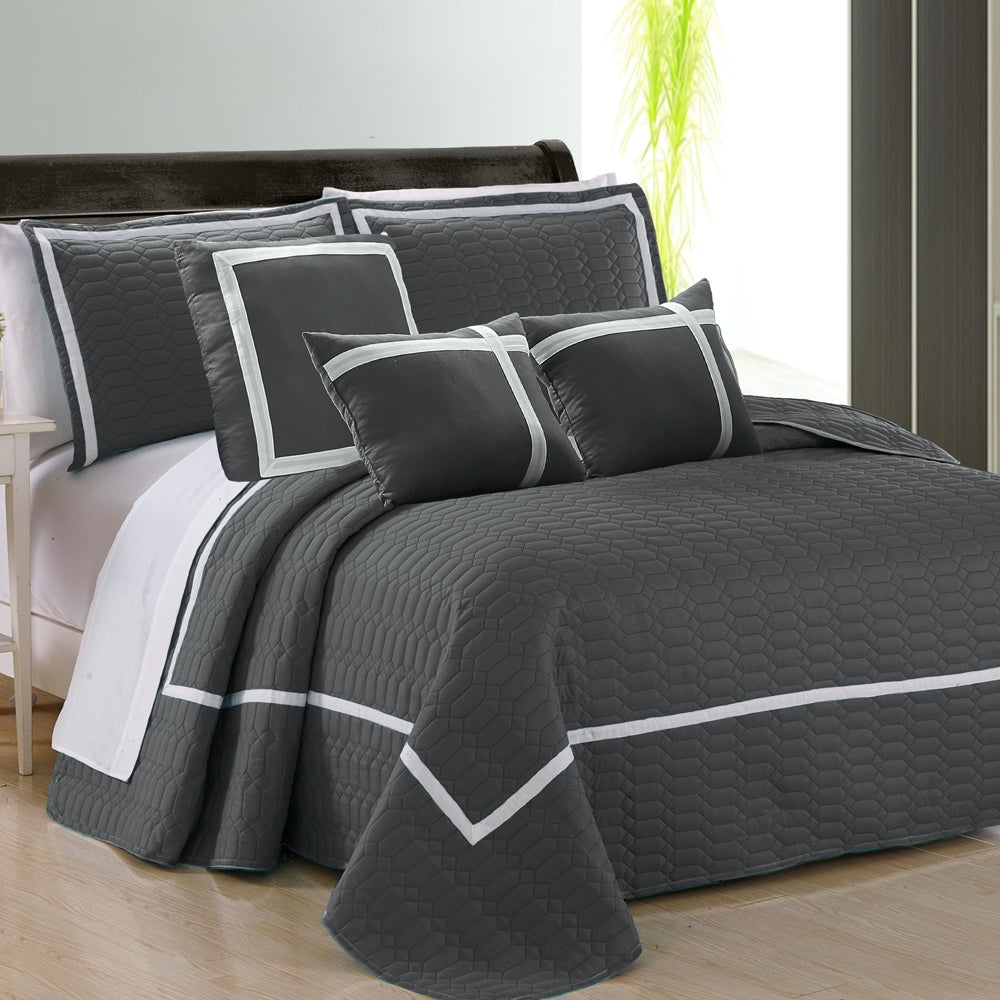 6 Piece Two-Tone Embossed Comforter Set