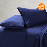 Amor 100% Premium Cotton Flannelette 1 Fitted Sheet and Pillowcases Set Midnight