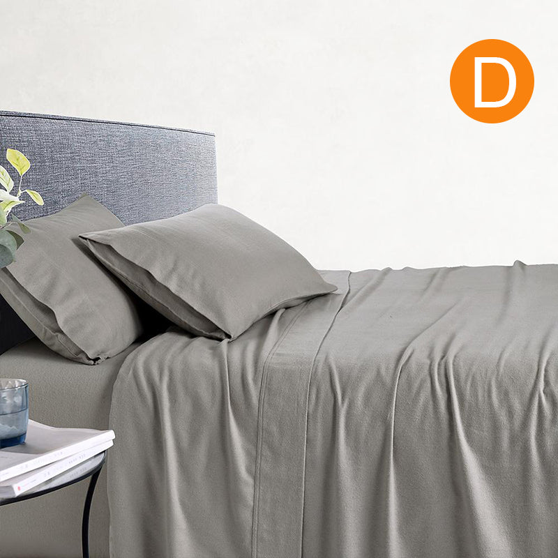 Amor 100% Cotton Thermal Soft Flannelette Sheet Set 170GSM Sand