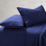 Amor 100% Premium Cotton Flannelette 1 Fitted Sheet and Pillowcases Set Midnight