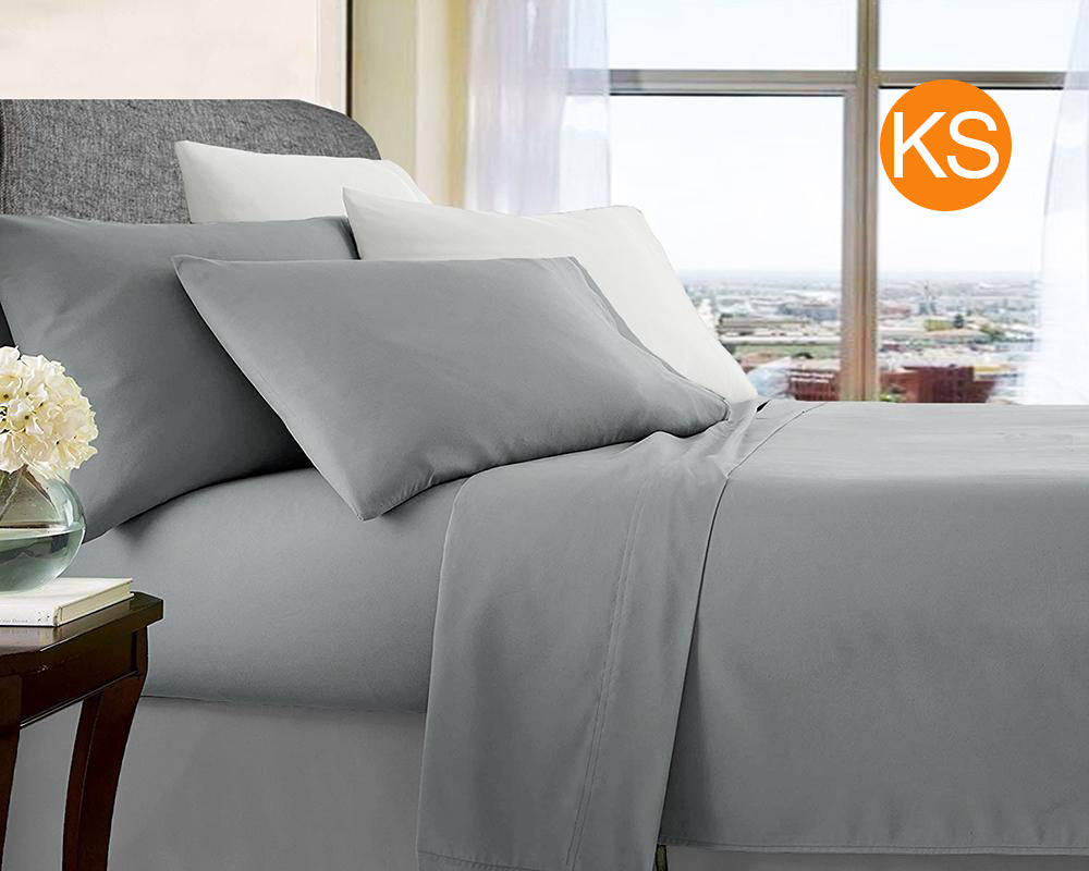 Belisma Ultra Soft Microfibre Sheet Sets Wrinkle Free All Size Silver