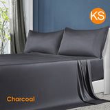 Softouch 100% Natural Premium Bamboo Sheet Sets Pillowcases Flat Fitted Sheet All Size Charcoal