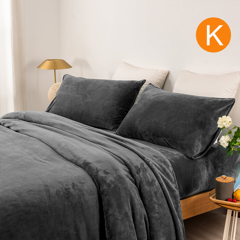 Softouch Thermal 240GSM Super Warm Soft Microplush Sheet Sets Charcoal