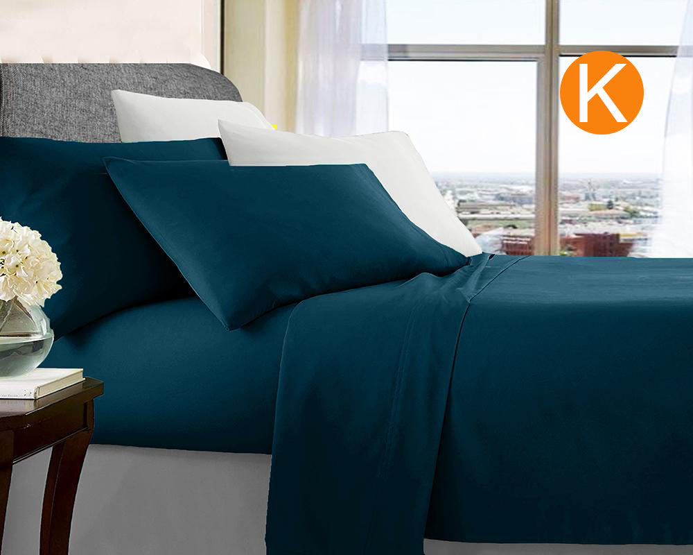 Belisma Ultra Soft Microfibre Sheet Sets Wrinkle Free All Size Sailor Blue