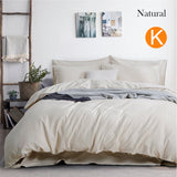 Luxurious Linen Cotton Quilt Cover Set Queen King Natural