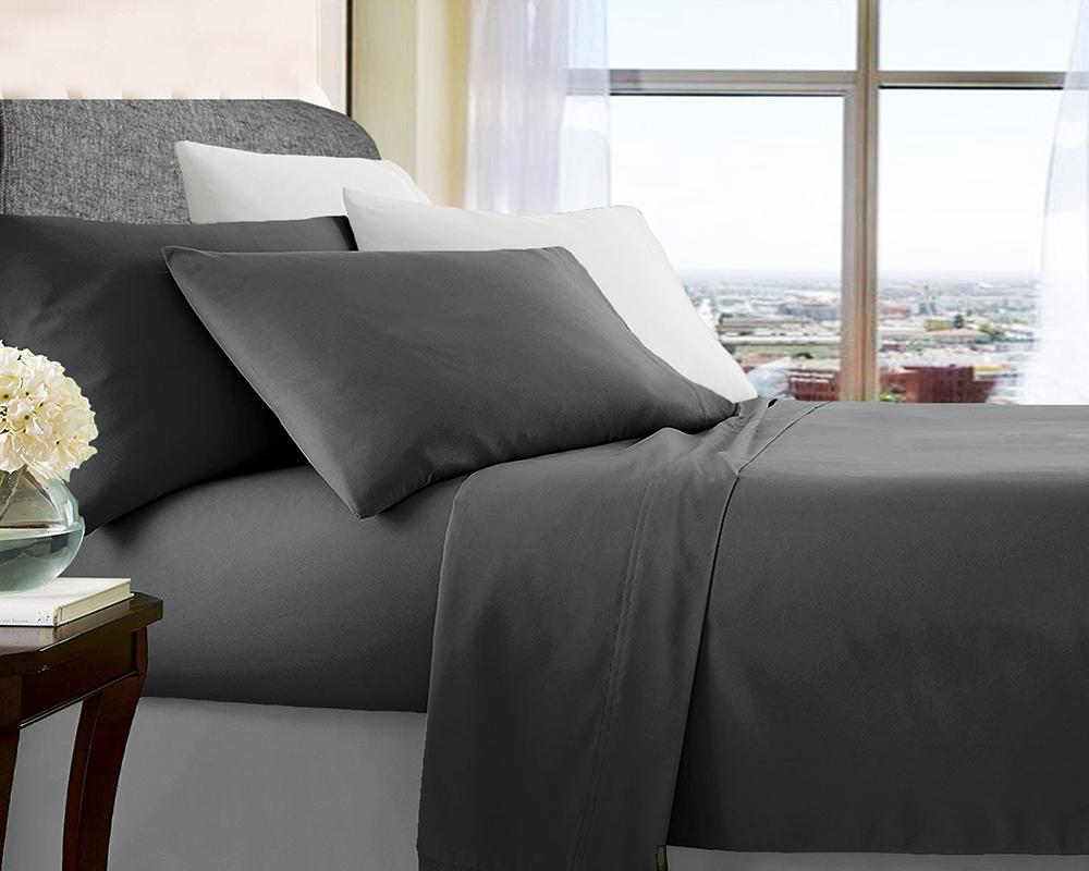 Belisma Ultra Soft Microfibre Sheet Sets Wrinkle Free All Size Charcoal