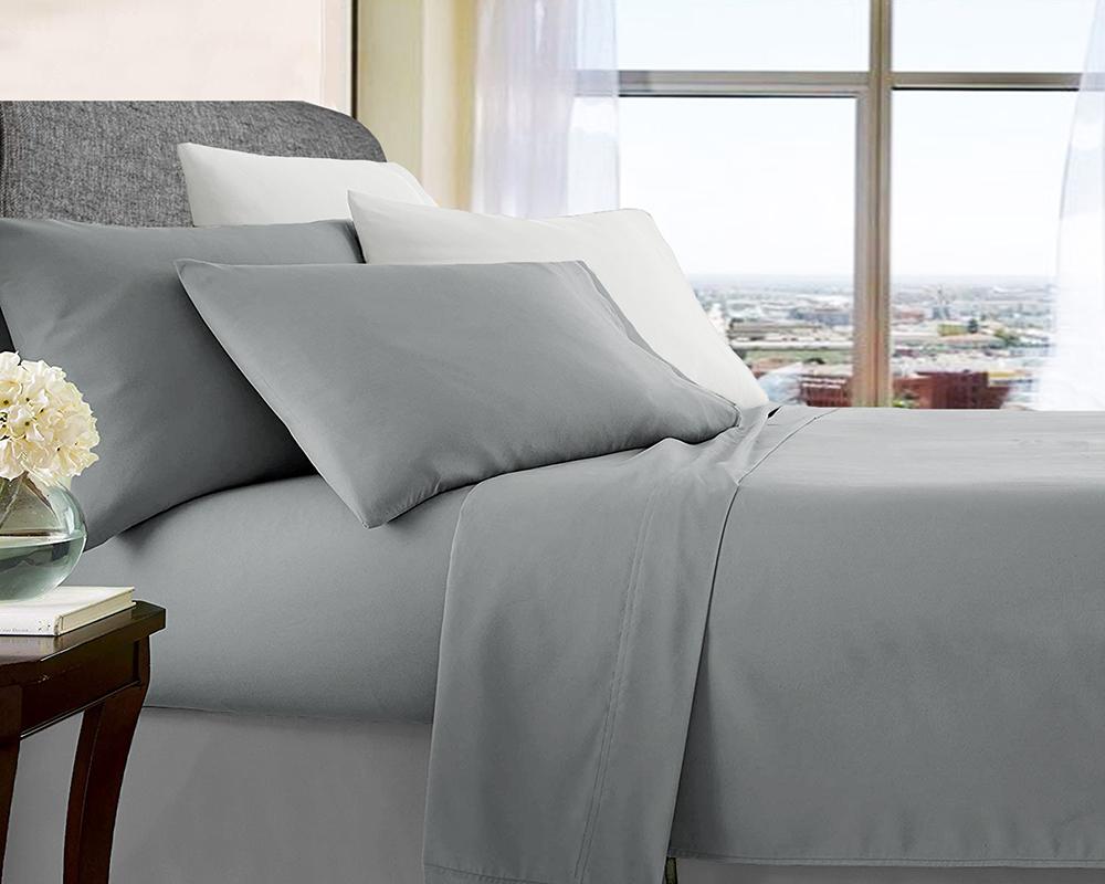 Belisma Ultra Soft Microfibre Sheet Sets Wrinkle Free All Size Silver