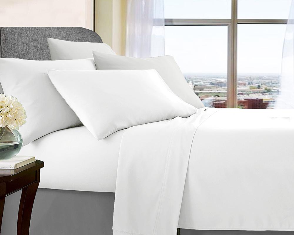 Belisma Ultra Soft Microfibre Sheet Sets Wrinkle Free All Size White