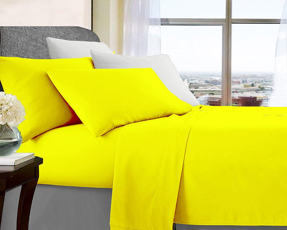 Belisma Ultra Soft Microfibre Sheet Sets Wrinkle Free All Size Yellow