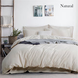 Luxurious Linen Cotton Quilt Cover Set Queen King Natural