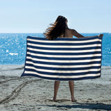 Striped Cotton Soft Highly Absorbent Terry Cloth Beach Towel
