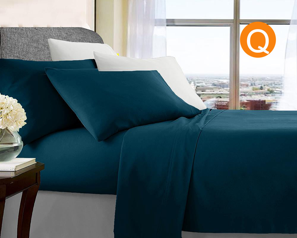 Belisma Ultra Soft Microfibre Sheet Sets Wrinkle Free All Size Sailor Blue