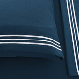 Soft Microfibre Embroidered Stripe Sheet Set