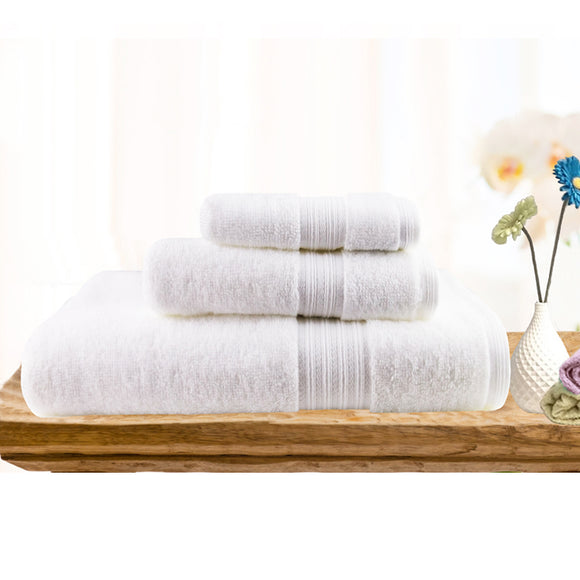 Softouch 3 PCS Ultra Light Quick Dry Premium Cotton Bath Towel Set 500GSM White