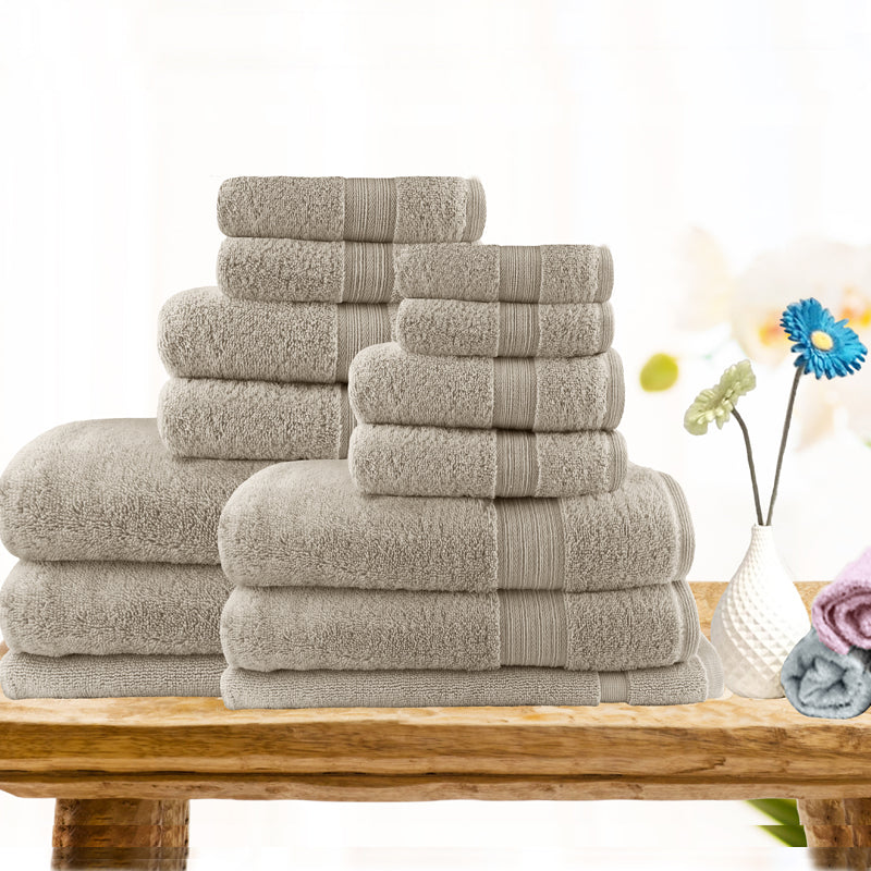 Softouch Light Weight Soft Premium Cotton Bath Towel Set 7/14 PCS