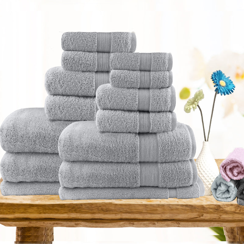 Softouch Light Weight Soft Premium Cotton Bath Towel Set 7/14 PCS
