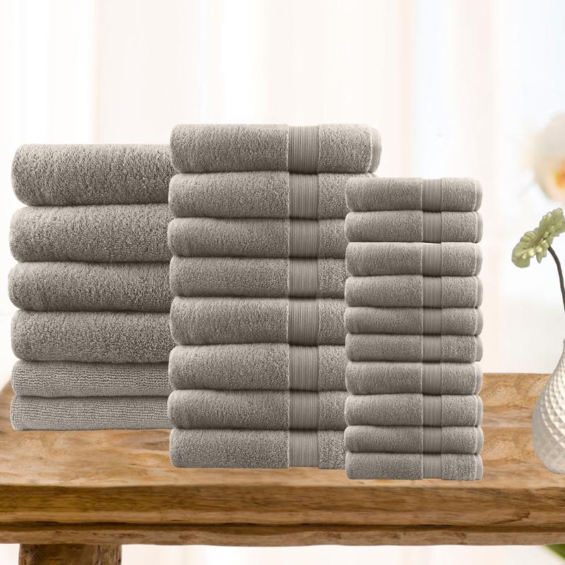 Softouch 24 PCS Ultra Light Quick Dry Premium Cotton Bath Towel Sets 500GSM