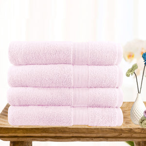 Softouch 4 PCS Ultra Light Quick Dry Premium Cotton Bath Towel Set 500GSM Baby Pink