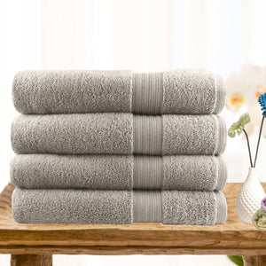 Softouch 4 PCS Ultra Light Quick Dry Premium Cotton Bath Towel Set 500GSM Beige