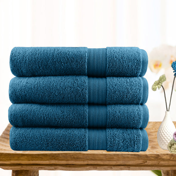 Softouch 4 PCS Ultra Light Quick Dry Premium Cotton Bath Towel Set 500GSM Teal