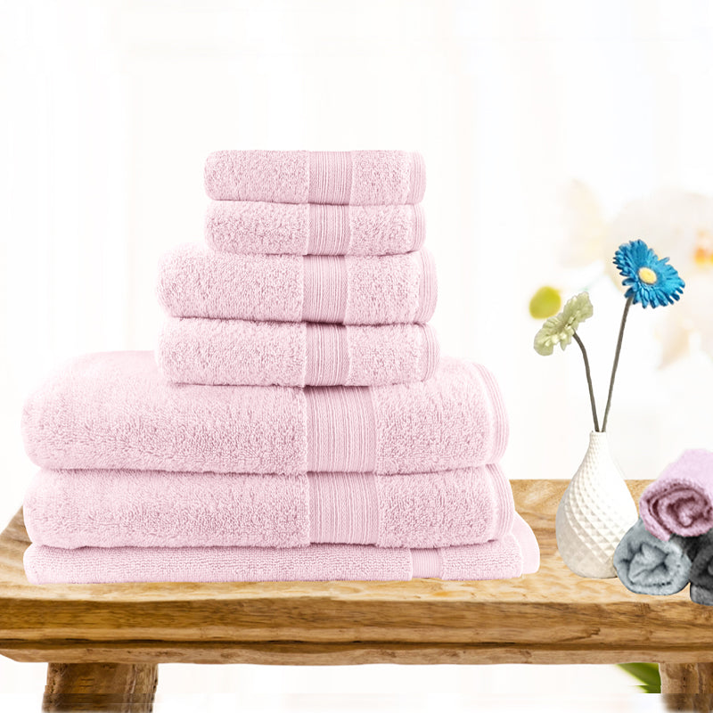 Softouch Light Weight Soft Premium Cotton Bath Towel Set 7/14 PCS
