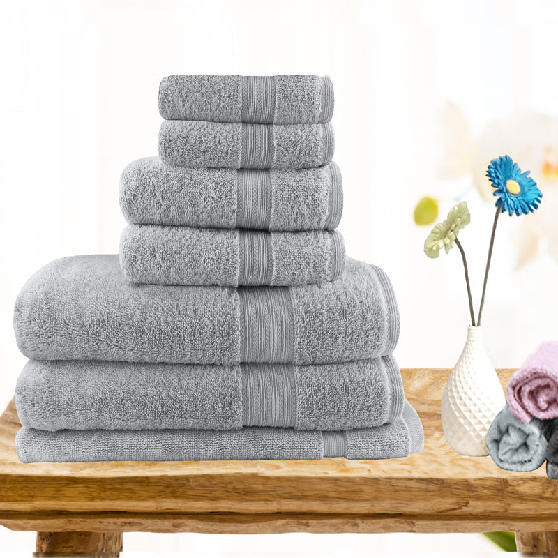Softouch Light Weight Soft Premium Cotton Bath Towel Set 7/14 PCS