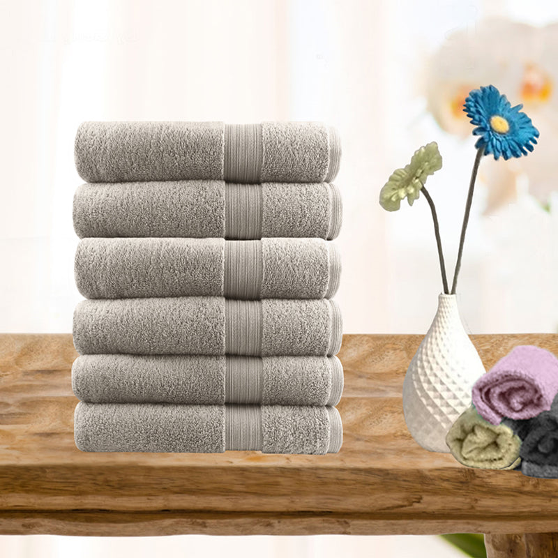 Softouch 6 Piece Ultra Light 500GSM Soft Cotton Face Washers in Beige