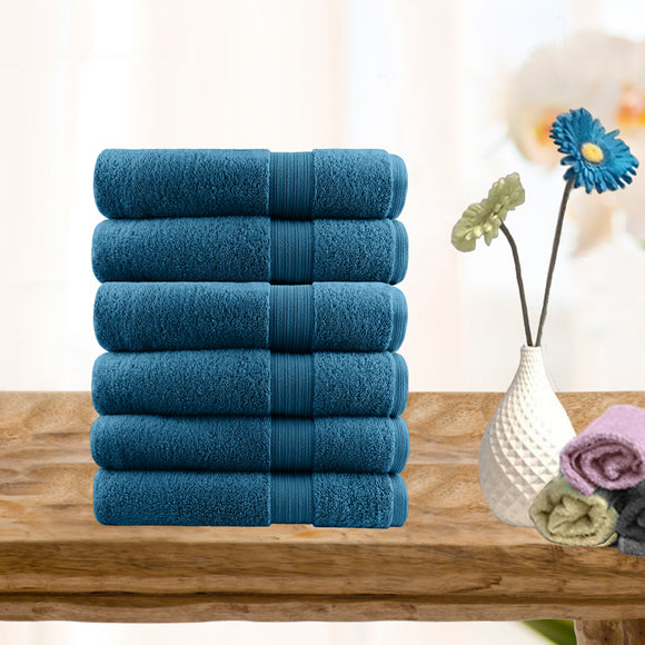 Softouch 6 Piece Ultra Light 500GSM Soft Cotton Face Washers in Teal