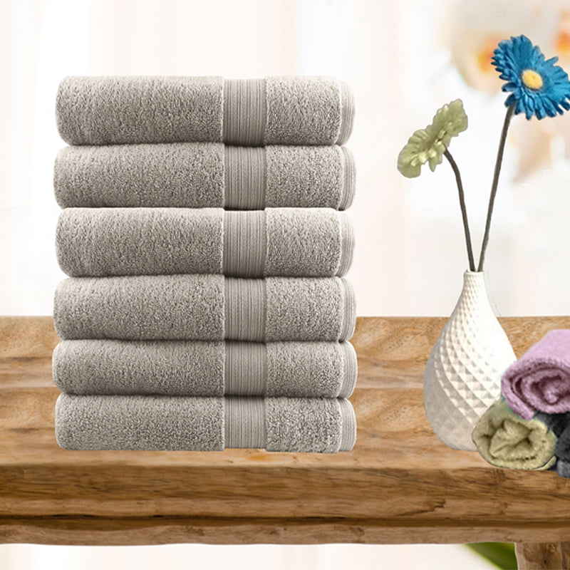 Softouch 6 Piece Ultra Light 500GSM Soft Cotton Hand Towel in Beige