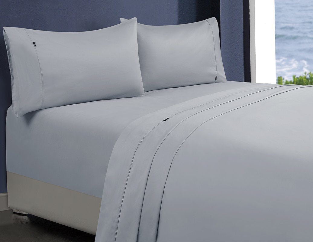 Amor 1000TC Premium 100% Egyptian Cotton 1 Fitted Sheet 2 Pillowcases Sets Silver