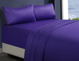 Amor 1000TC Premium 100% Egyptian Cotton 1 Fitted Sheet 2 Pillowcases Sets Violet