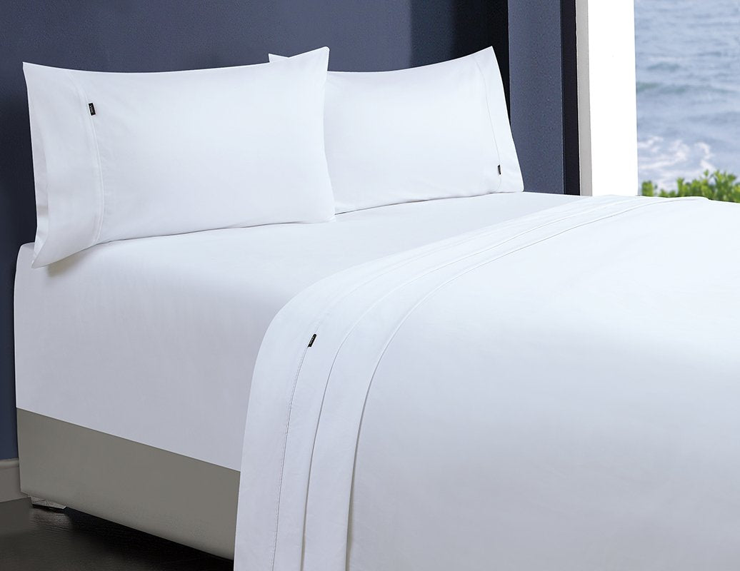 Amor 1000TC Premium 100% Egyptian Cotton 1 Fitted Sheet 2 Pillowcases Sets White