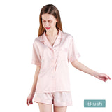 Softouch 2PC Super Soft Satin Short Womens Ladies Pajama Set