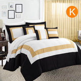 Home Fashion 10 Piece Soft Bed Comforter and Sheet Sets Bedspread Cushions Pillowcase Set Gold